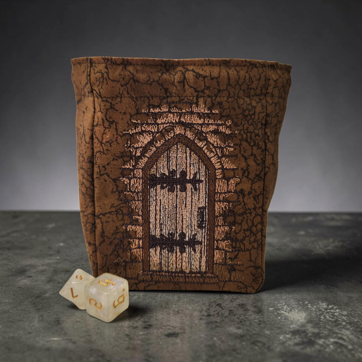 Dice bag, dungeon door