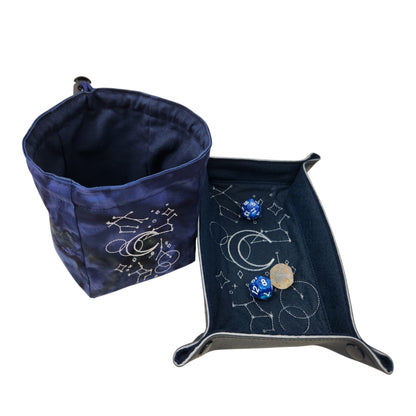 Celestial gift set, dice bag and tray