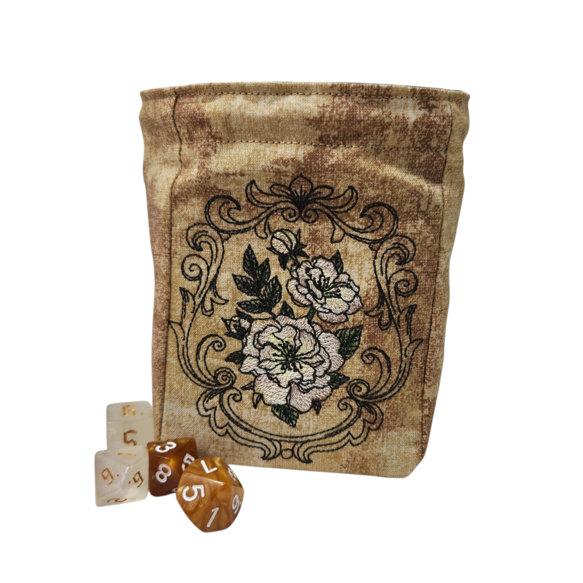 White Flower dice bag