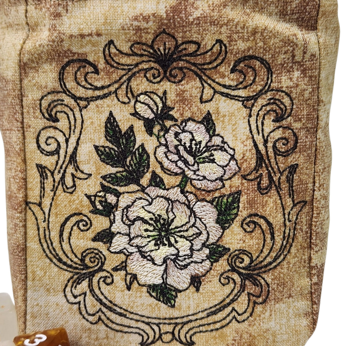 White Flower dice bag