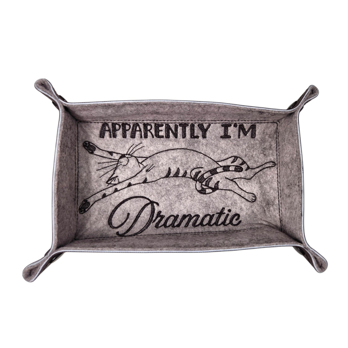 Dramatic cat dice tray, rectangle