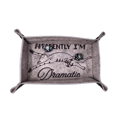 Dramatic cat dice tray, rectangle