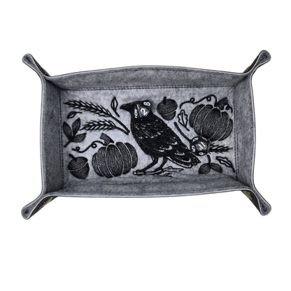 Autumn raven dice tray, rectangle