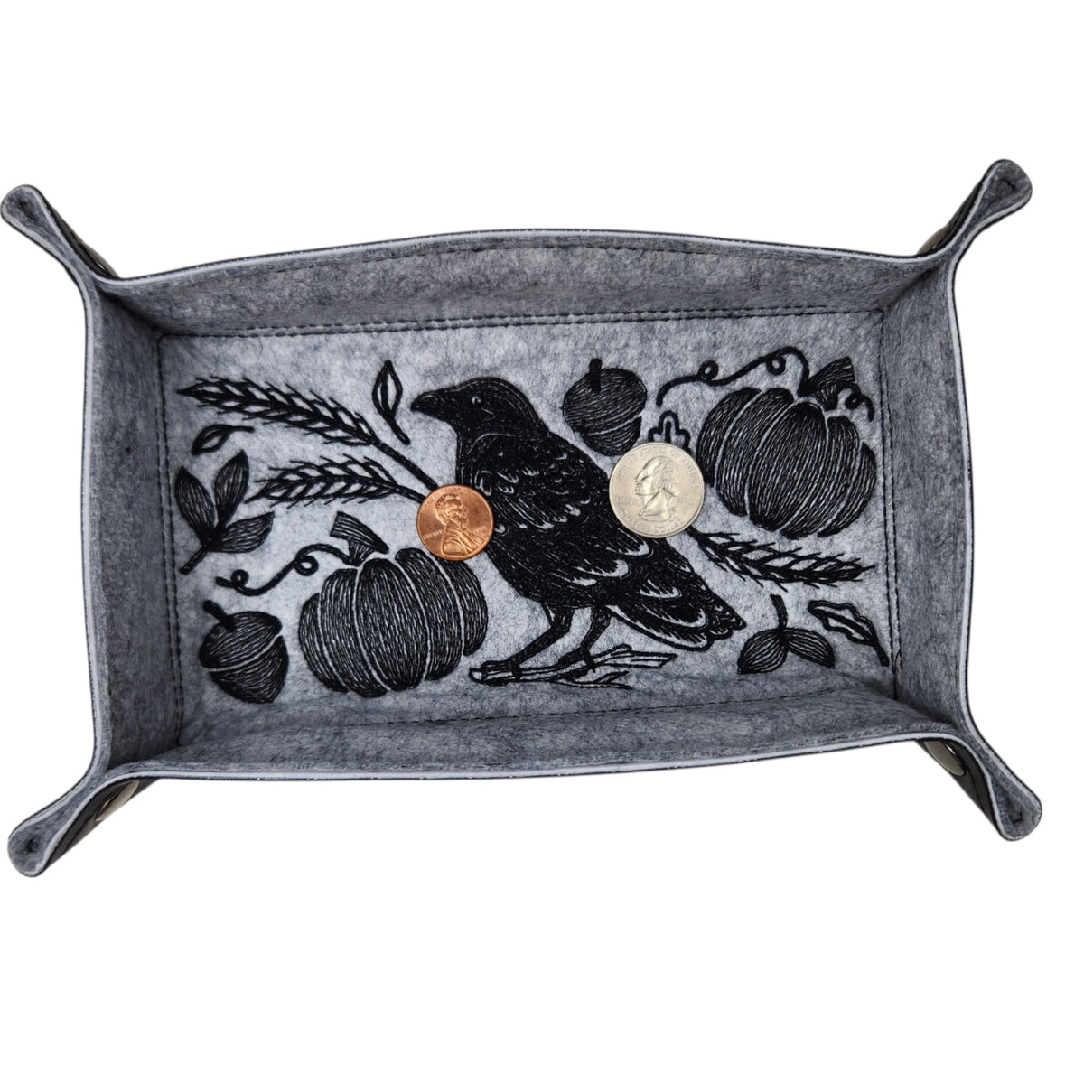 Autumn raven dice tray, rectangle