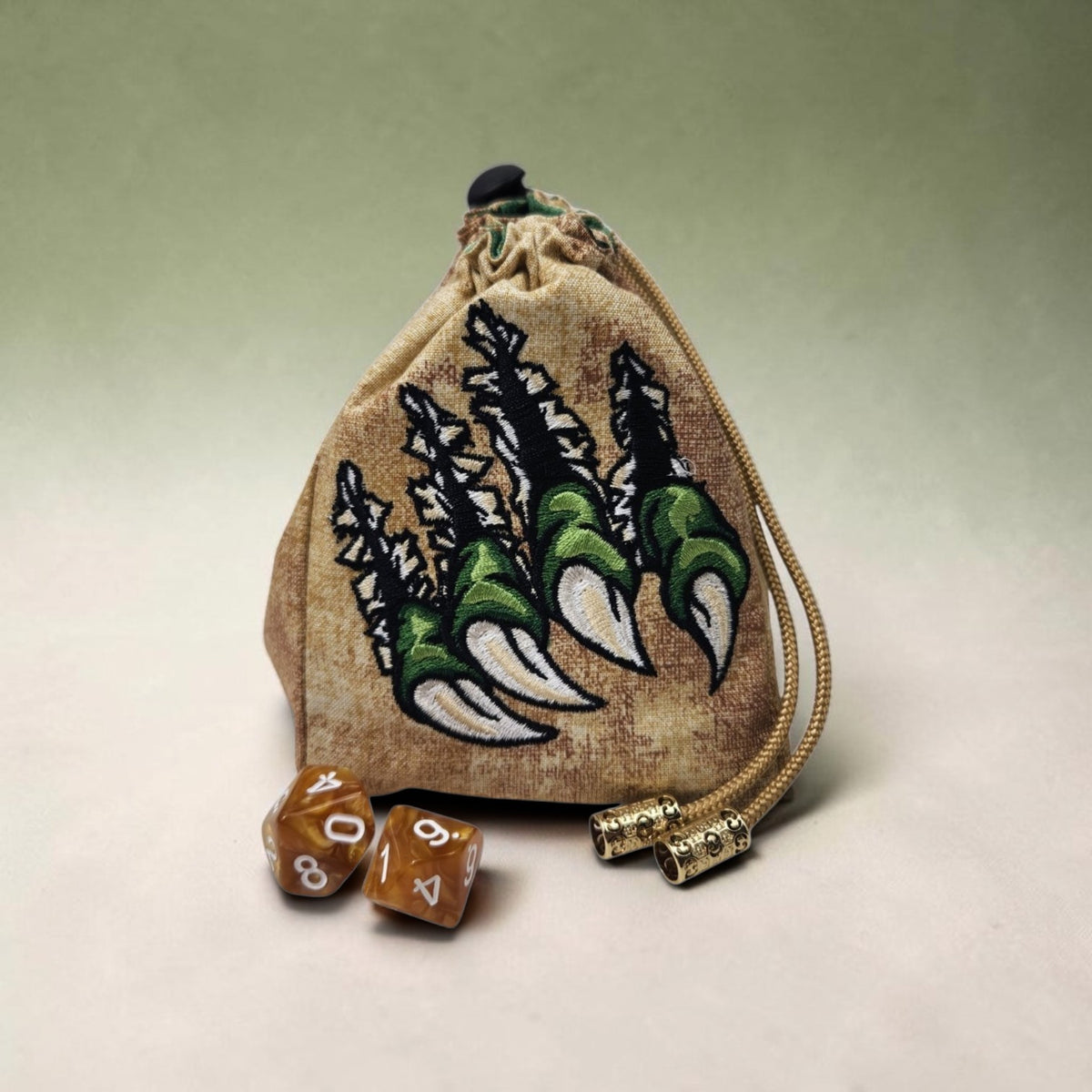 Tearing claw dice bag