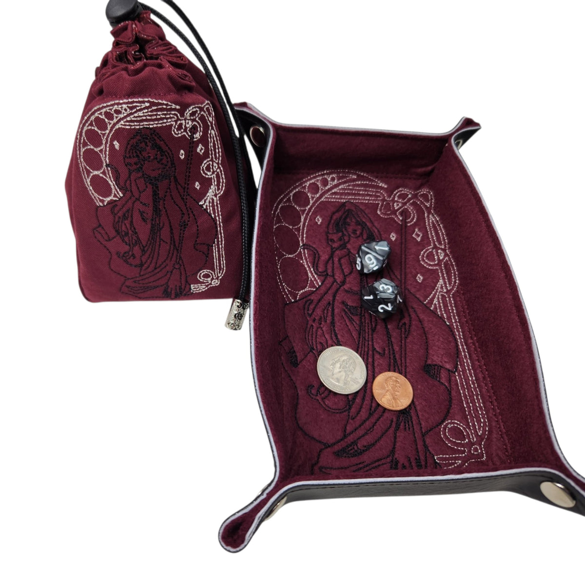 Witch gift set, dice bag and tray