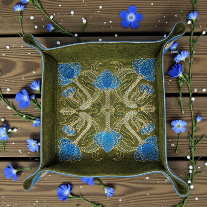 Floral art deco dice tray