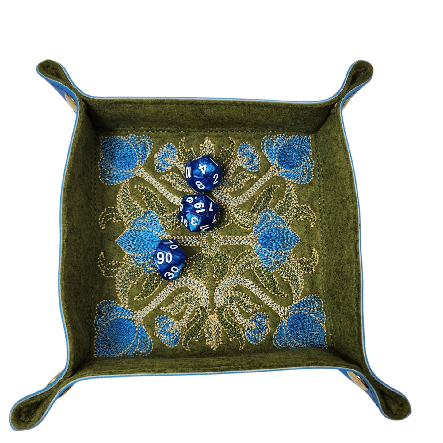 Floral art deco dice tray