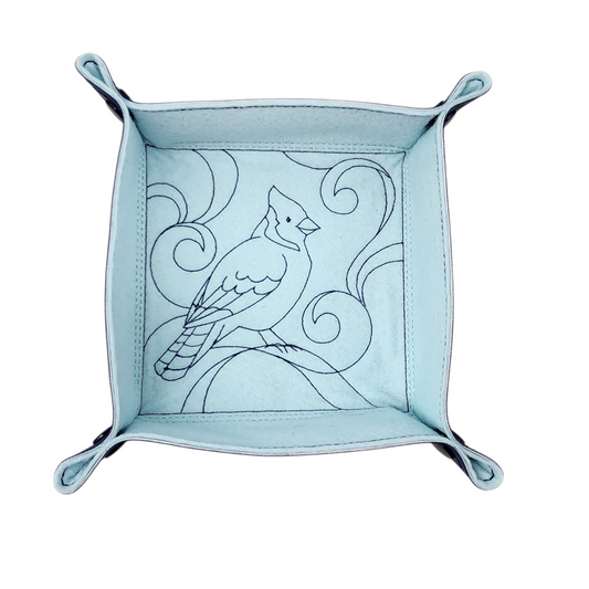 Pretty Blue Jay dice tray