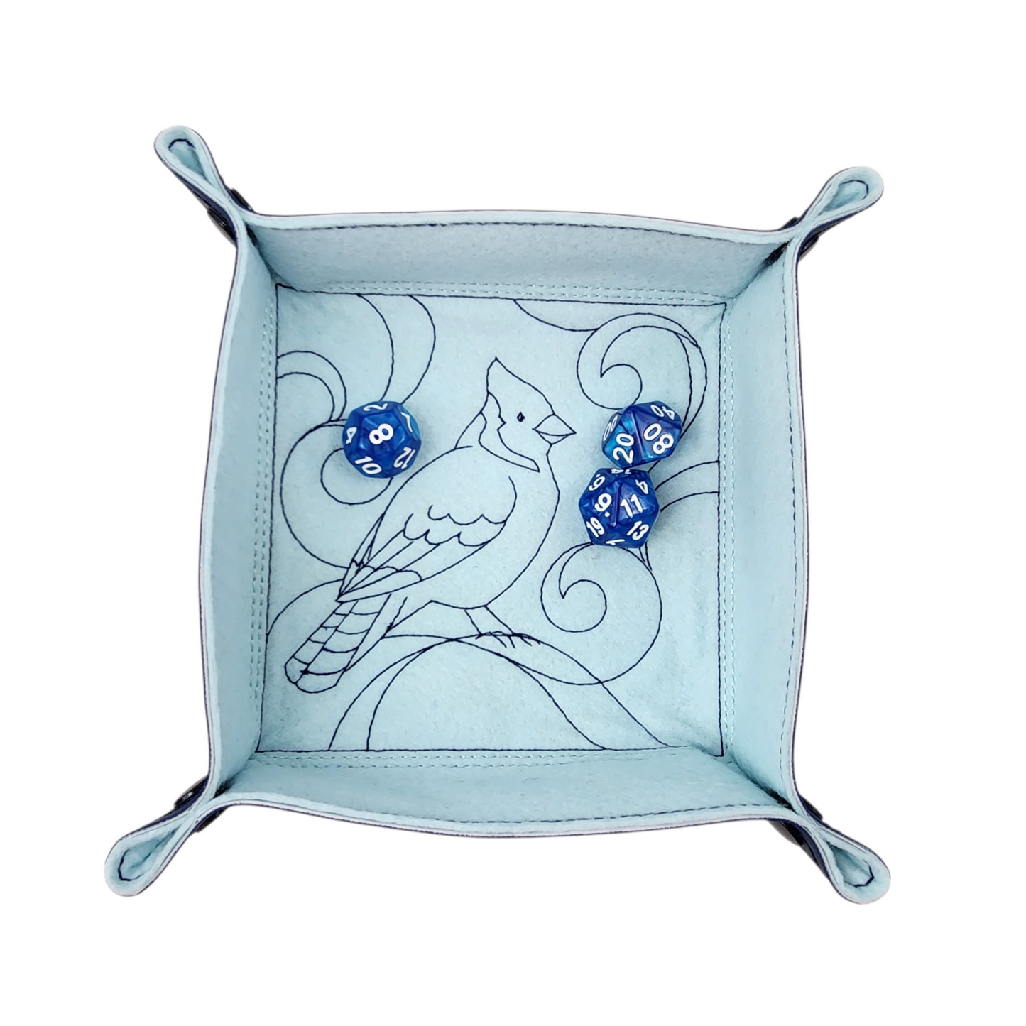 Pretty Blue Jay dice tray