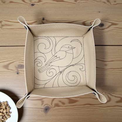 Chickadee and swirl dice tray
