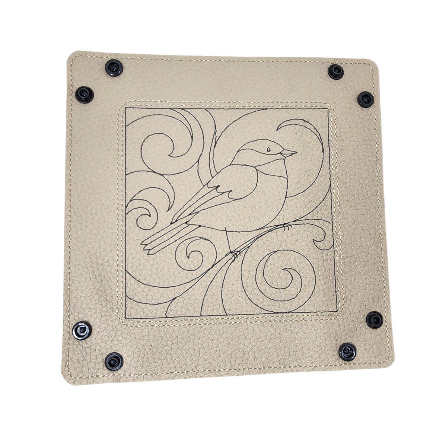 Chickadee and swirl dice tray