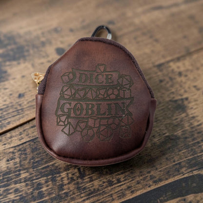 Leather keychain dice pouch, TTRPG