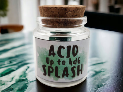 Acid Splash spell dice jar - Rowan Gate