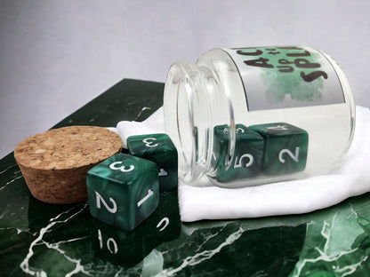 Acid Splash spell dice jar - Rowan Gate