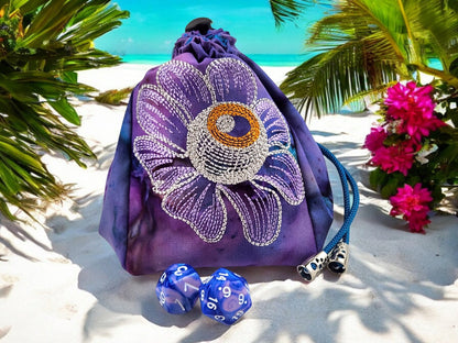 Alien flower dice bag - Rowan Gate