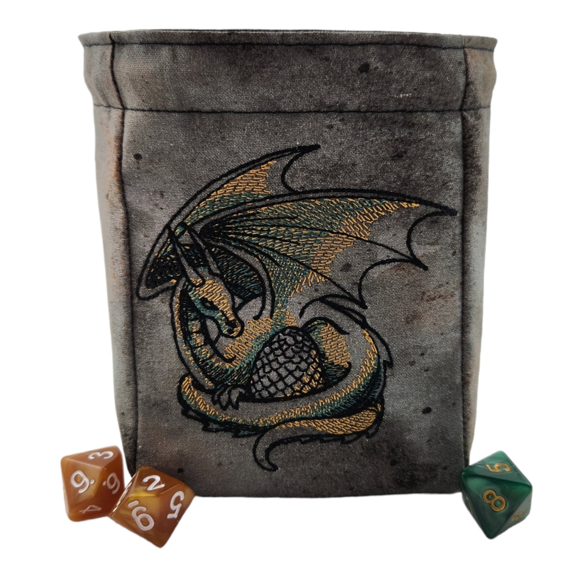 Ancient Bronze Dragon Dice Bag - Rowan Gate