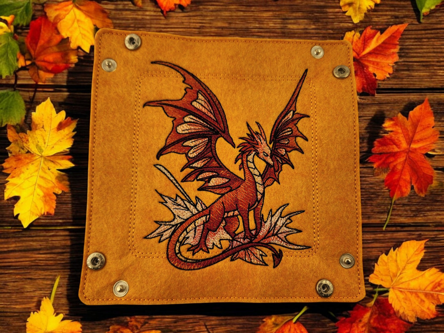 Autumn dragon dice tray - Rowan Gate