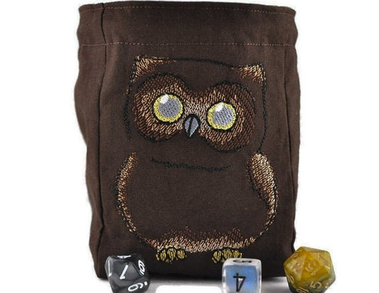 Baby brown owl dice bag, - Rowan Gate