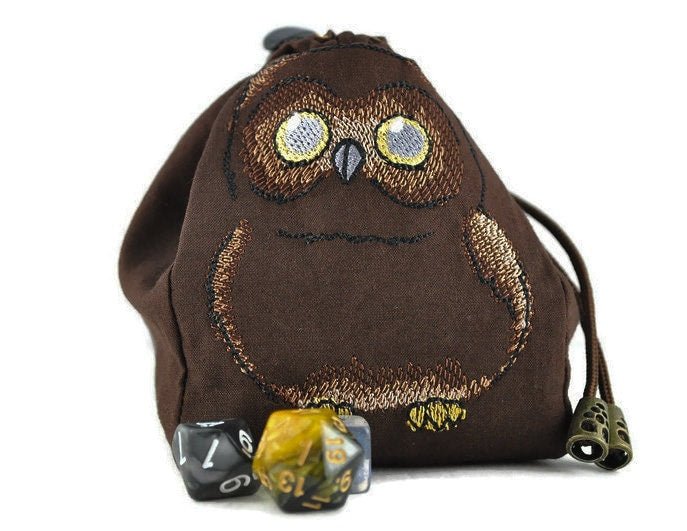 Baby brown owl dice bag, - Rowan Gate