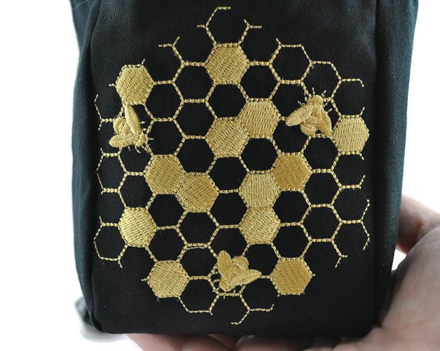 Bee and honeycomb Dice Bag - Rowan Gate