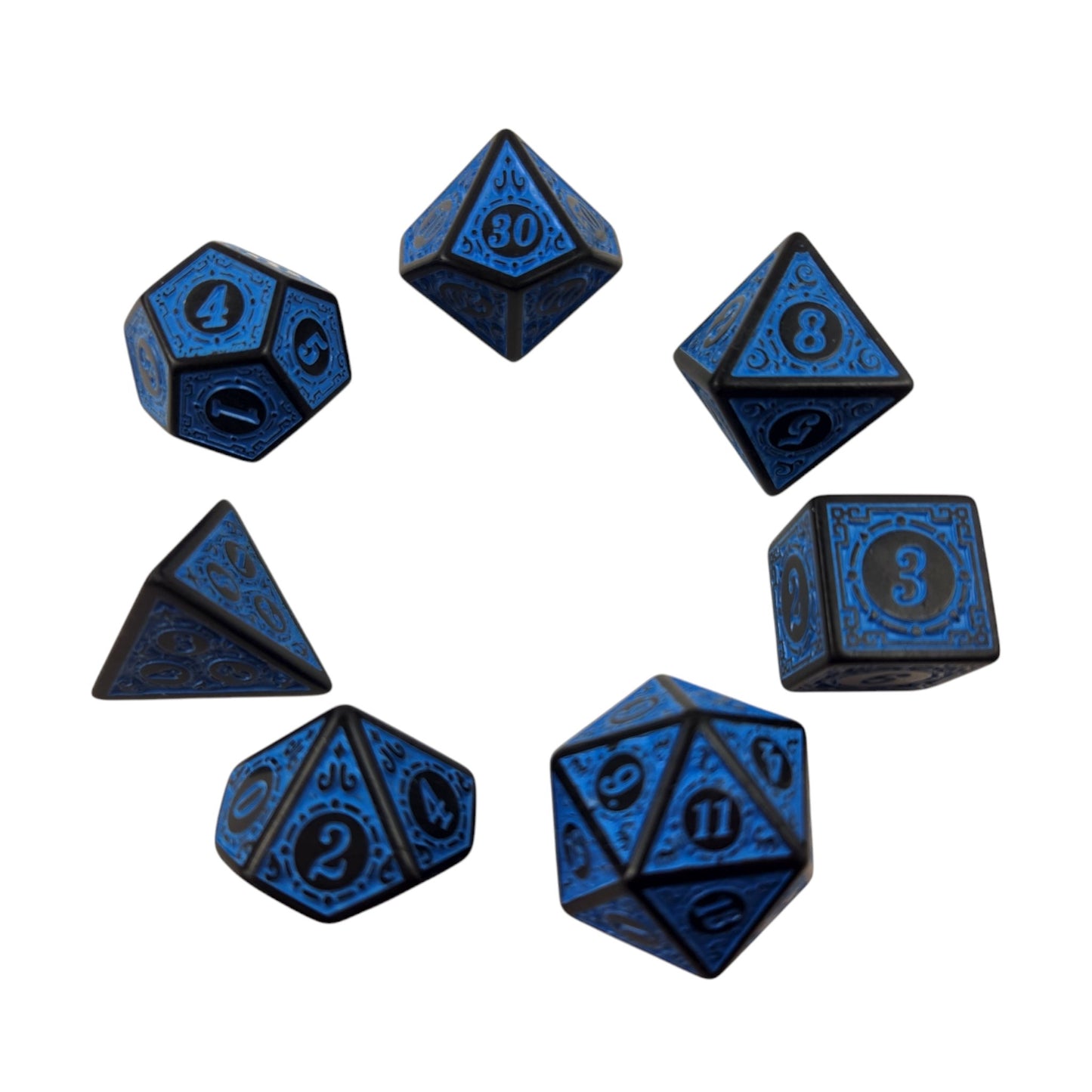 Blue and Black Decorative Dice Set - Rowan Gate