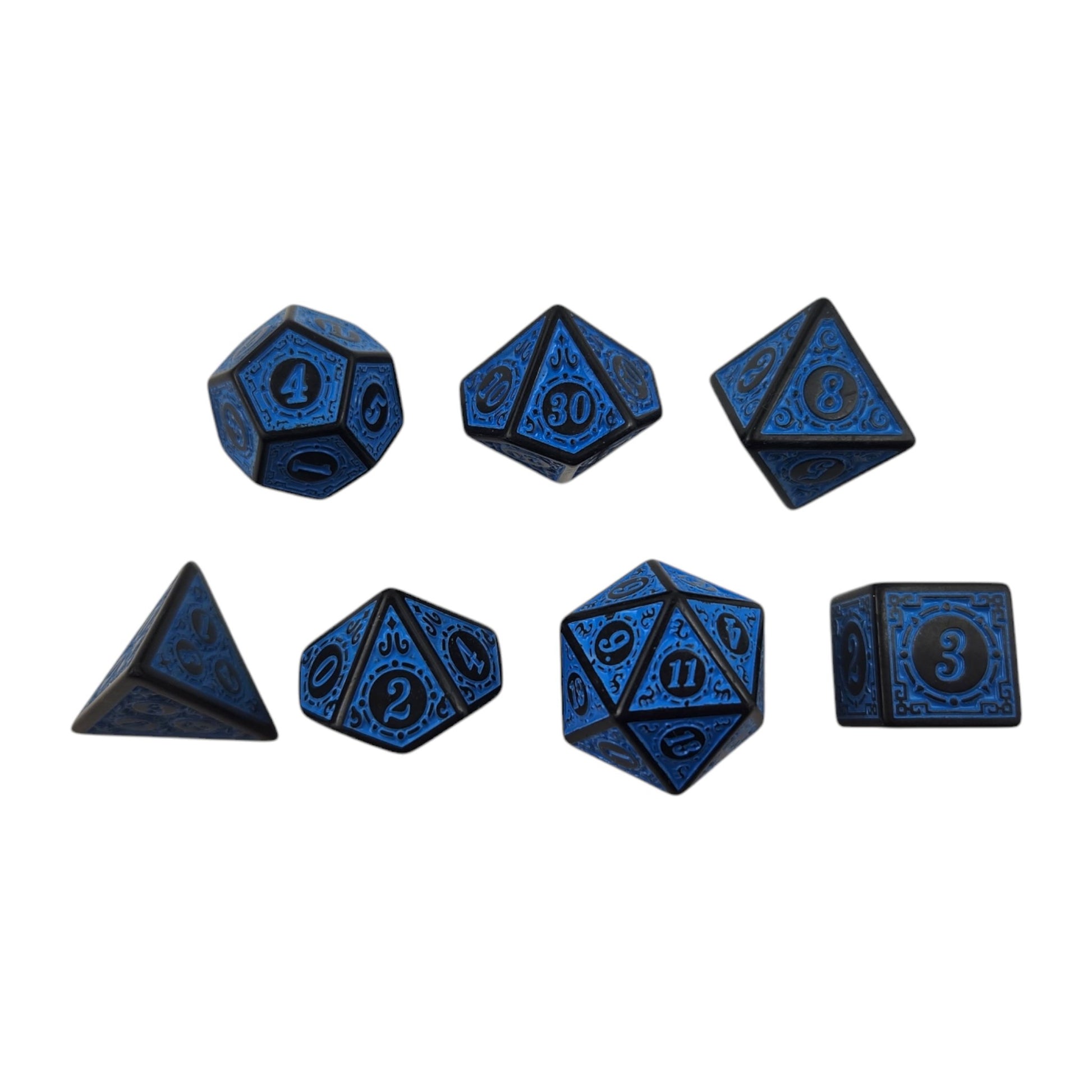 Blue and Black Decorative Dice Set - Rowan Gate