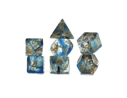 Blue, black and gray smoke dice - Rowan Gate