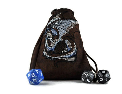 Blue dragon dice bag - Rowan Gate