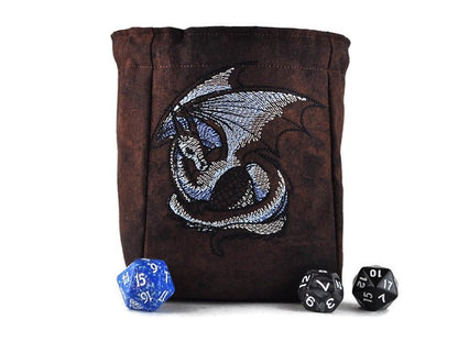 Blue dragon dice bag - Rowan Gate