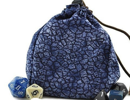 Blue dragon dice bag - Rowan Gate