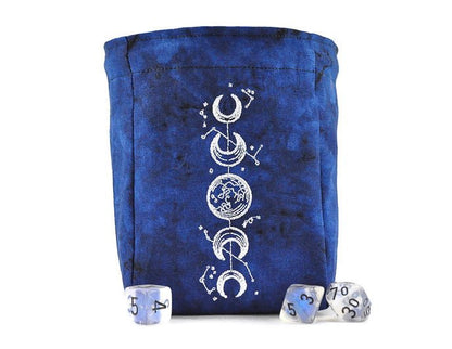 Blue Moon Phase dice bag - Rowan Gate