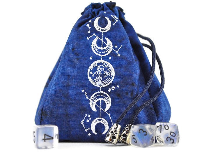 Blue Moon Phase dice bag - Rowan Gate