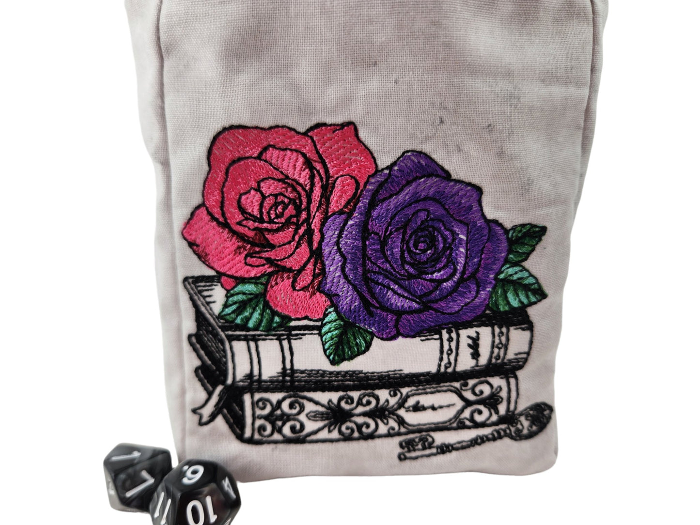 Books and Roses large dice bag - Rowan Gate