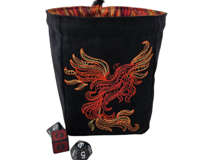 Burning Phoenix dice bag - Rowan Gate