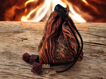 Burning Phoenix dice bag - Rowan Gate