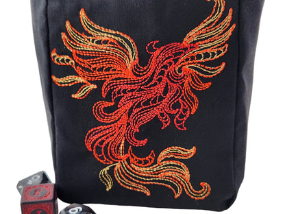 Burning Phoenix dice bag - Rowan Gate