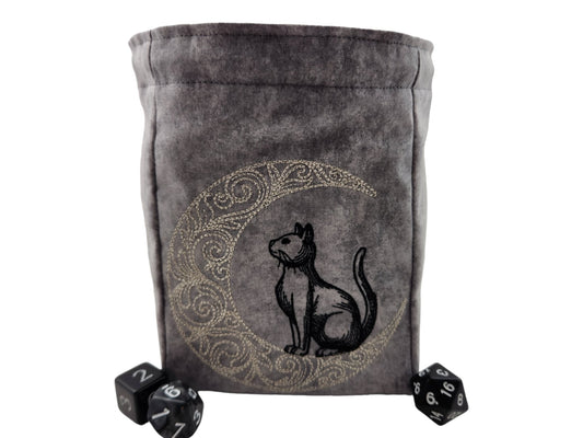 Cat and Moon Dice Bag - Rowan Gate