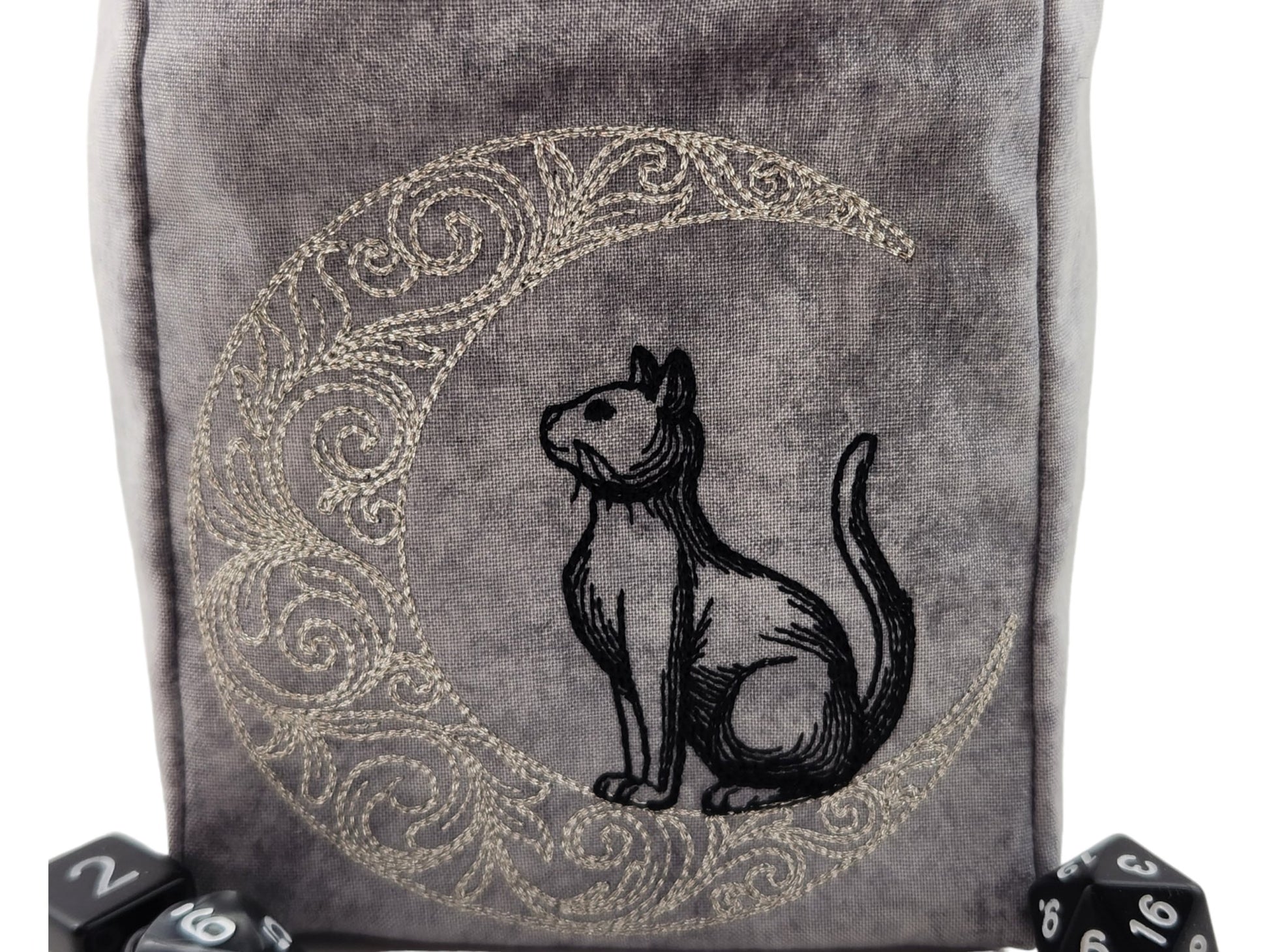 Cat and Moon Dice Bag - Rowan Gate
