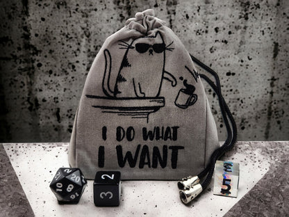 Cat Attitude dice bag - Rowan Gate