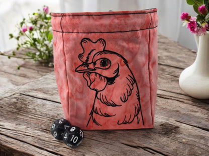 Chicken dice bag, TTRPG - Rowan Gate