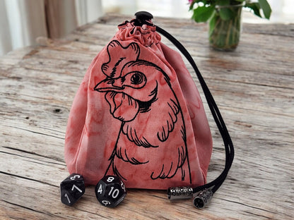 Chicken dice bag, TTRPG - Rowan Gate