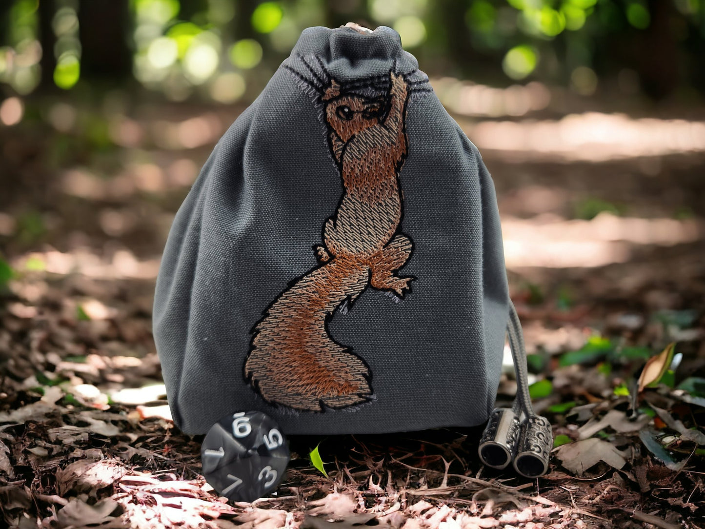 Clinging squirrel dice bag - Rowan Gate
