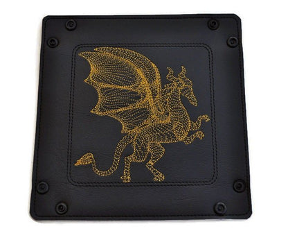 Collapsible Dice Rolling Tray Gold Dragon - Rowan Gate