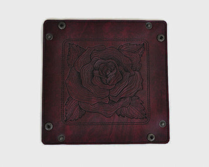 Collapsible Dice Rolling Tray, rose design - Rowan Gate