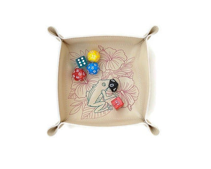 Collapsible Dice Rolling Tray, Tropical floral and frog - Rowan Gate