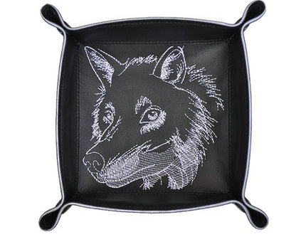 collapsible dice rolling tray wolf design - Rowan Gate