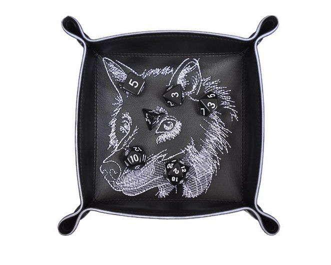 collapsible dice rolling tray wolf design - Rowan Gate