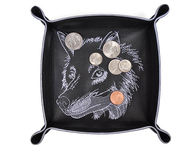 collapsible dice rolling tray wolf design - Rowan Gate