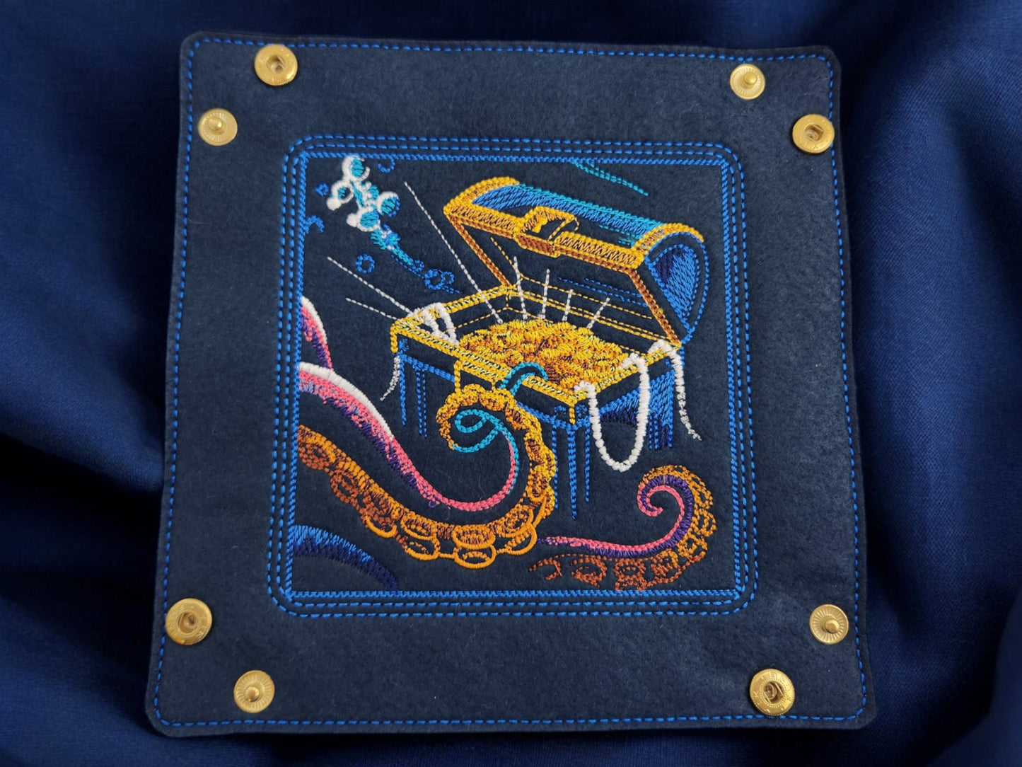 Colorful undersea treasure chest dice tray - Rowan Gate